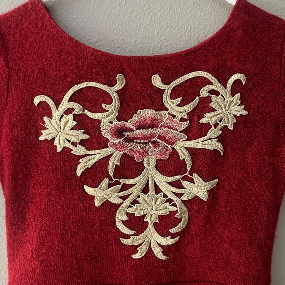 Joyfolie Red Tulle Roselyn Scarlett Dress Sz 8 with Gold Embroidery - Picture 5 of 9